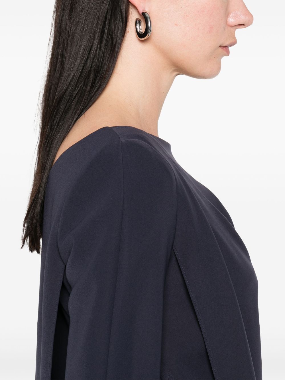 Emporio Armani Cady Mini Dress Blue