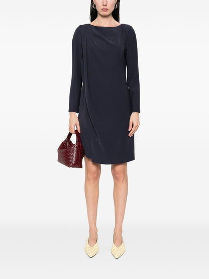 Emporio Armani Cady Mini Dress Blue