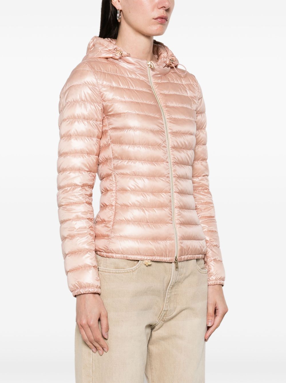 Herno Short Down Water-Repellent Jacket with Detachable Hood Pink