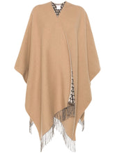 Valentino Iconographe Jacquard Wool Poncho Cape Camel camel