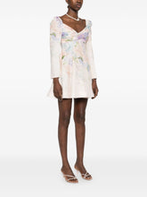 Zimmermann Dawning Linen Floral Printed Mini Dress White