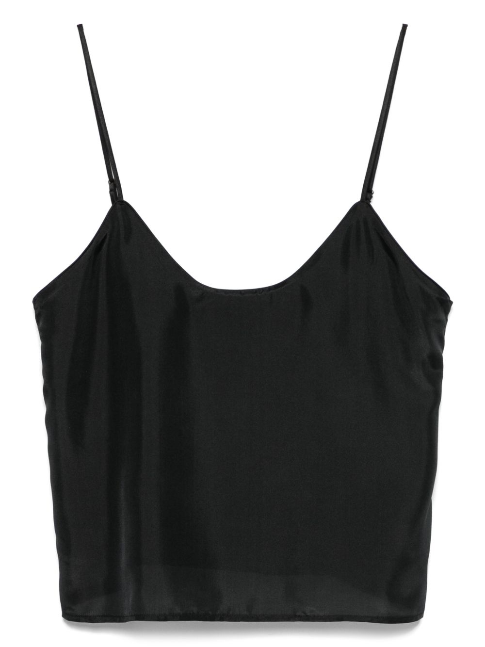 Forte Forte Cropped Silk Tank Top Black