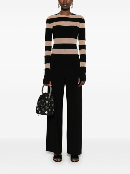 Norma Kamali Spliced Straight Leg Jumpsuit Black