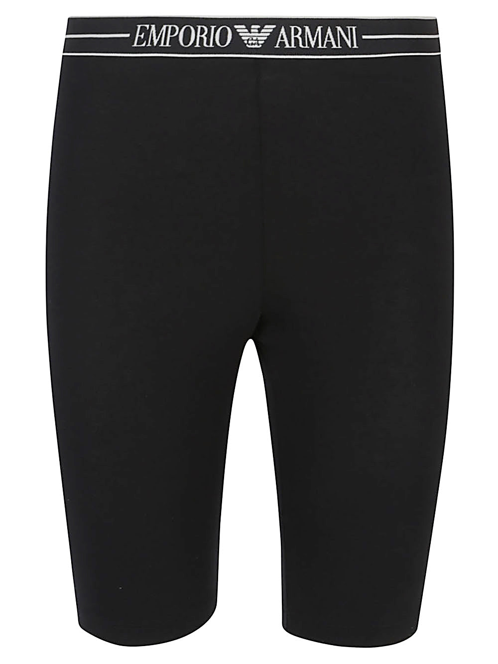 Emporio Armani High-Waisted Logo Elastic Cycling Shorts Black