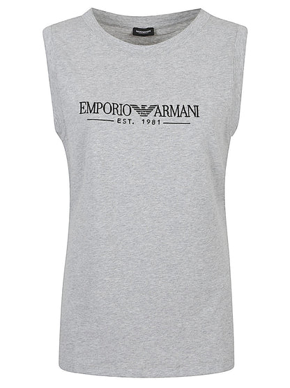 Emporio Armani Logo Cotton Tank Top Grey