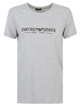 Emporio Armani Cotton Logo T-Shirt with Crew Neck in Grey Grey