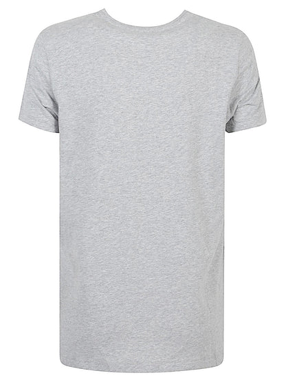 Emporio Armani Cotton Logo T-Shirt with Crew Neck in Grey Grey