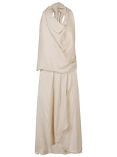 Silk95Five Backless Silk Mini Dress Beige beige