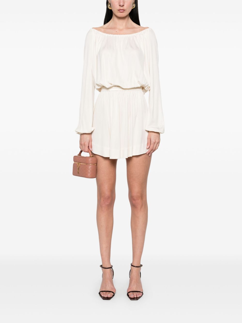 Saint Laurent Crepe Mini Dress White
