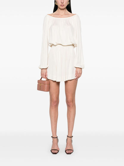 Saint Laurent Crepe Mini Dress White