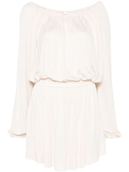 Saint Laurent Crepe Mini Dress White
