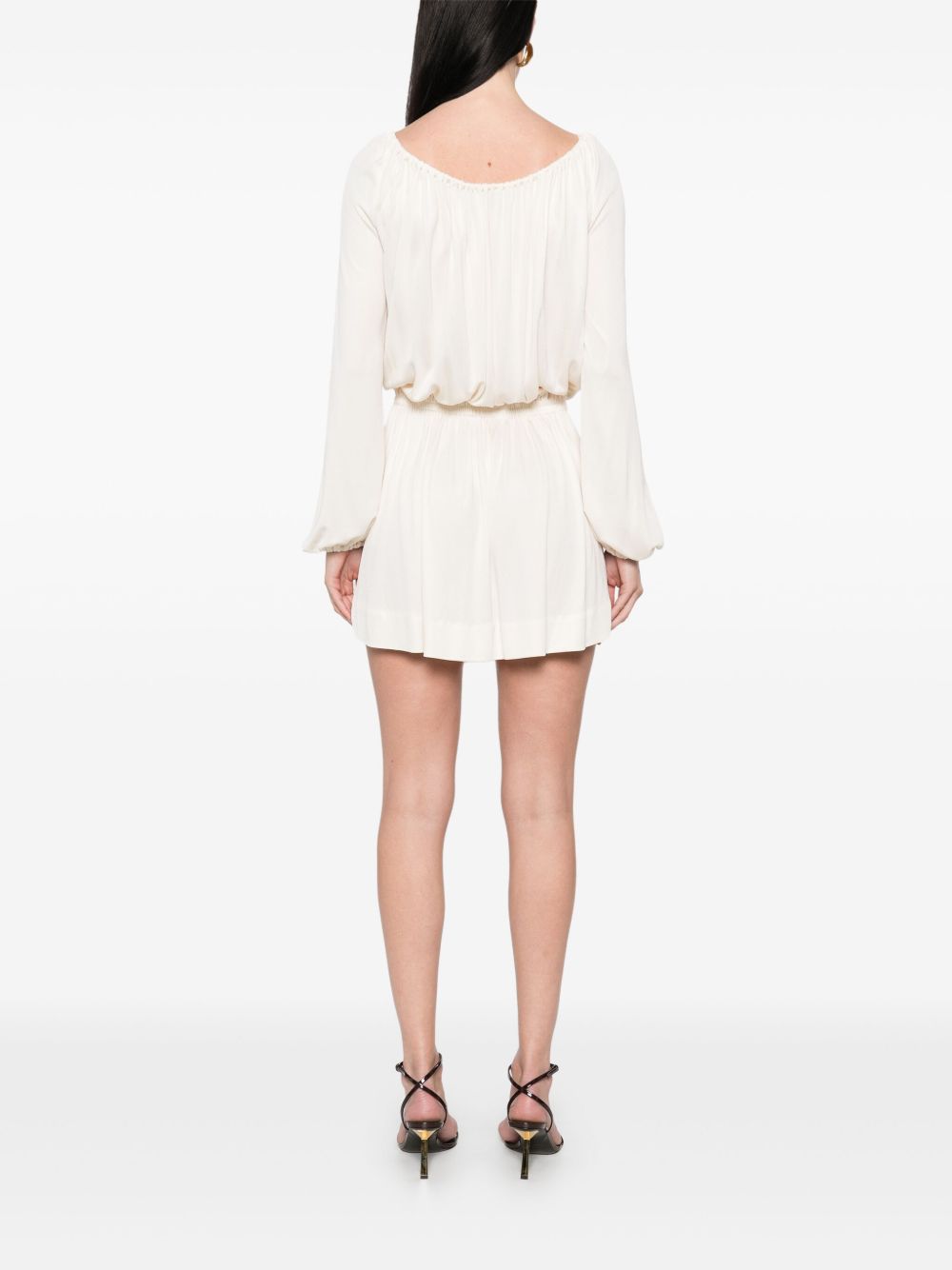 Saint Laurent Crepe Mini Dress White