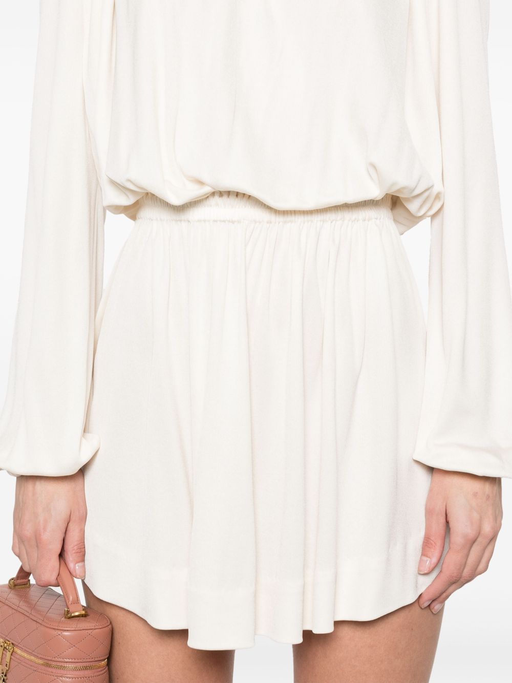 Saint Laurent Crepe Mini Dress White