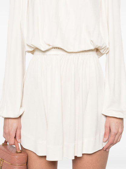 Saint Laurent Crepe Mini Dress White