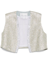 Forte Forte Metallic Threading Cropped Lurex Vest Golden
