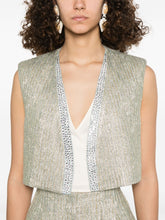 Forte Forte Metallic Threading Cropped Lurex Vest Golden