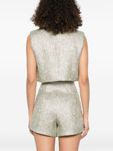 Forte Forte Metallic Threading Cropped Lurex Vest Golden