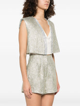 Forte Forte Metallic Threading Cropped Lurex Vest Golden