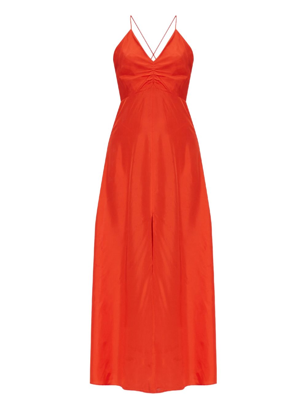 Forte Forte V-neck Maxi Silk Dress Red