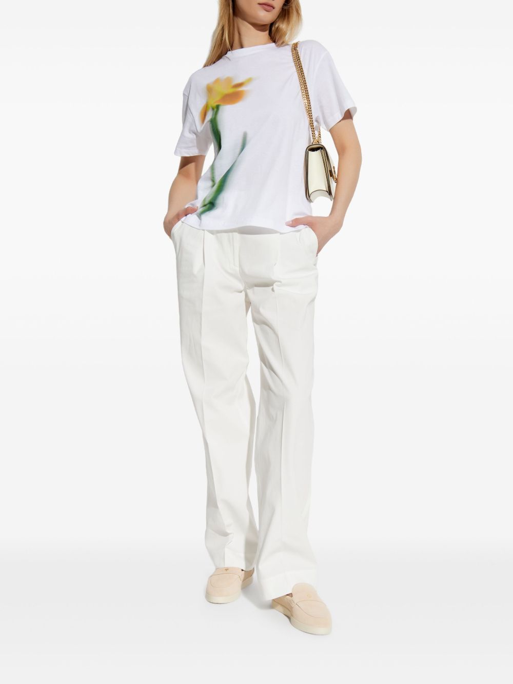 Paul Smith Flower Stem Cotton T-shirt White
