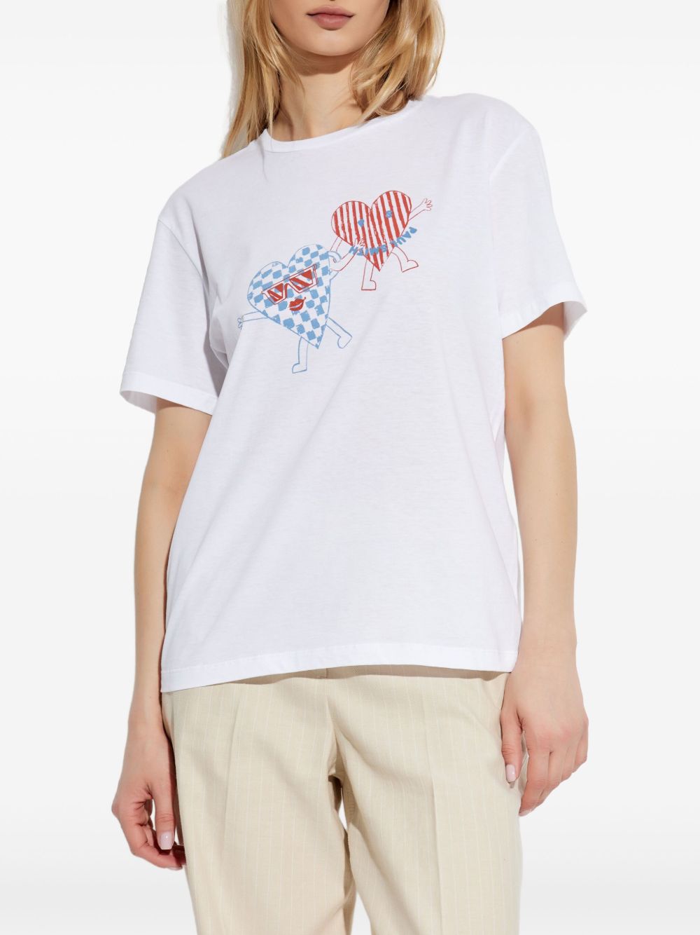 Paul Smith Cool Hearts Print Cotton T-shirt White