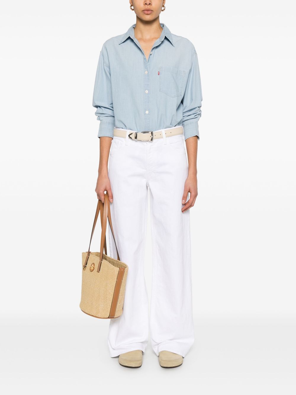 Mother The Spinner Zip Denim Jeans White