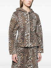 GANNI Leopard-Print Hooded Vest Brown