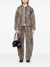 GANNI Leopard-Print Hooded Vest Brown