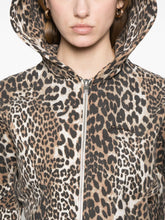 GANNI Leopard-Print Hooded Vest Brown