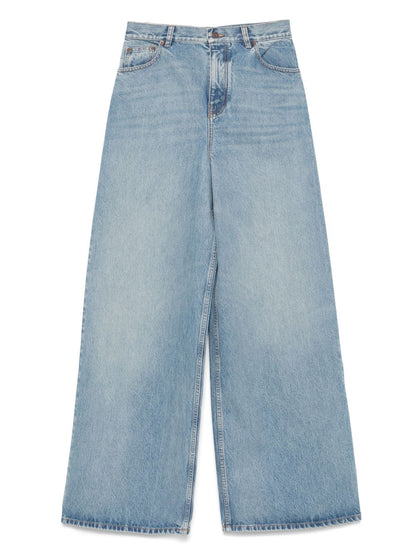 Chloè Flared Leg Denim Jeans Clear Blue