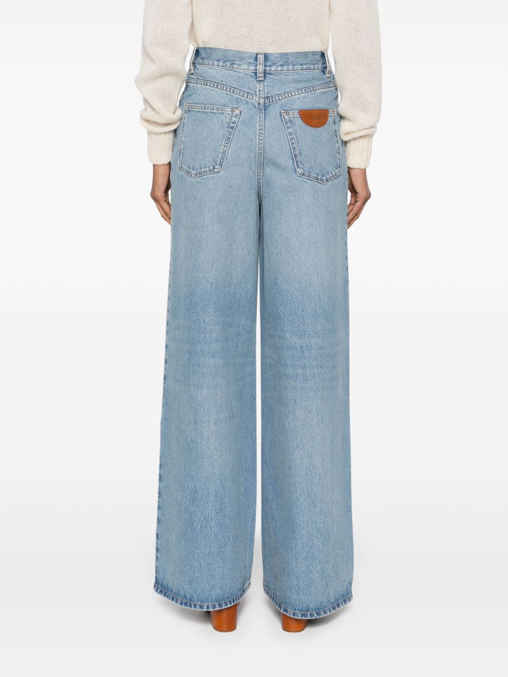 Chloè Flared Leg Denim Jeans Clear Blue