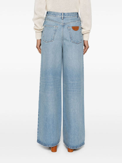 Chloè Flared Leg Denim Jeans Clear Blue