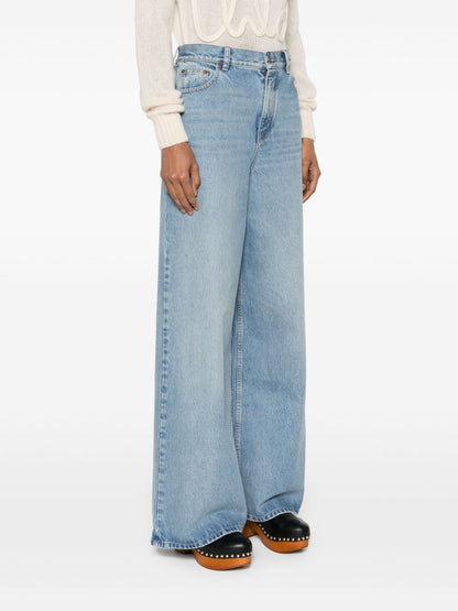 Chloè Flared Leg Denim Jeans Clear Blue