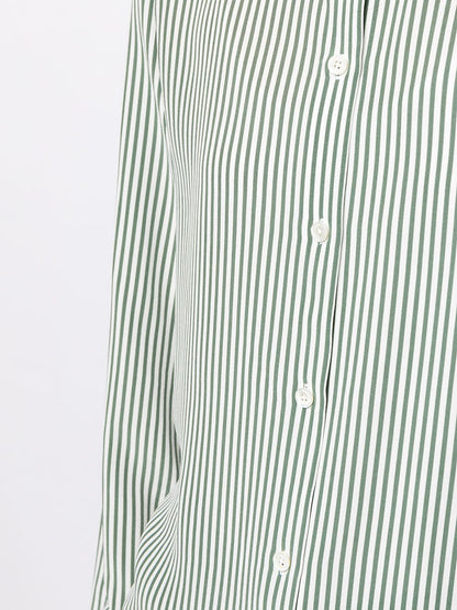 Equipment Striped Printed Silk Shirt Green 