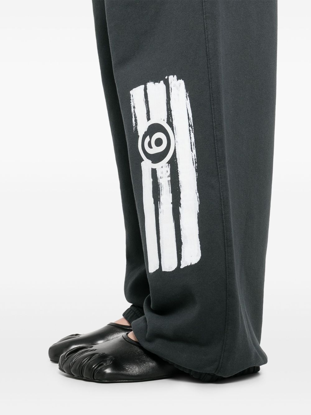 MM6 Maison Margiela Cotton Sweatpants with Drawstring Waistband Black Black
