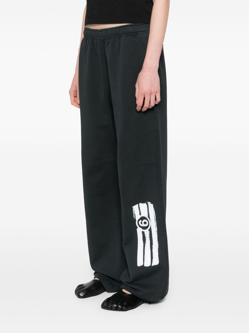 MM6 Maison Margiela Cotton Sweatpants with Drawstring Waistband Black Black