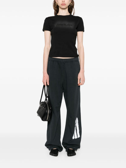 MM6 Maison Margiela Cotton Sweatpants with Drawstring Waistband Black Black