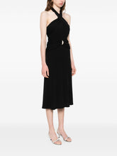 Elisabetta Franchi Cross-Border Neck Midi Dress Black