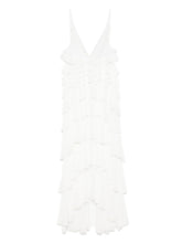 Elisabetta Franchi Georgette Ruffled Maxi Dress White