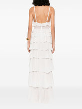 Elisabetta Franchi Georgette Ruffled Maxi Dress White