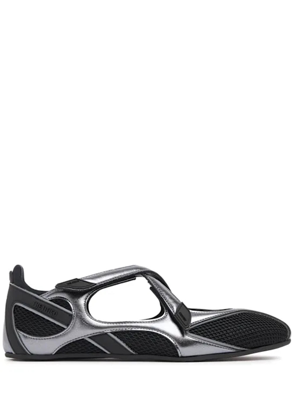 The Attico Floor 01 Black Mesh and Leather Ballet Flats Black