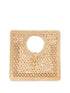 JACQUEMUS Small Square Spiaggia Rafia Handbag Beige