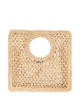 JACQUEMUS Small Square Spiaggia Rafia Handbag Beige