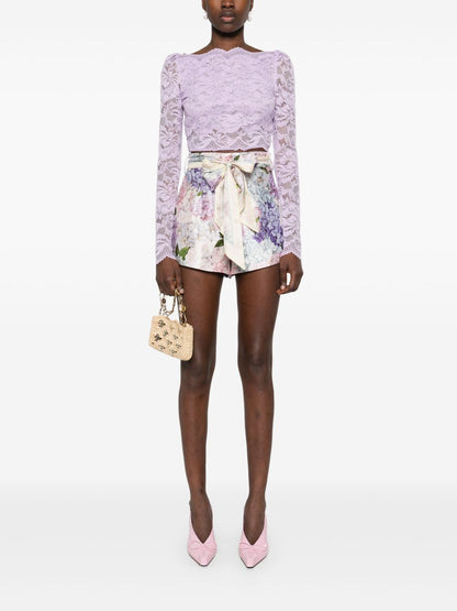 Zimmermann Dawning Printed Silk Shorts