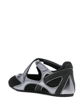 The Attico Floor 01 Black Mesh and Leather Ballet Flats Black