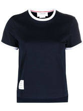 Thom Browne Cotton 4-Bar Stripe Short-Sleeved T-Shirt Blue