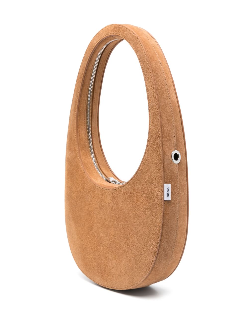 Coperni Swipe Suede Leather Hobo Bag Camel