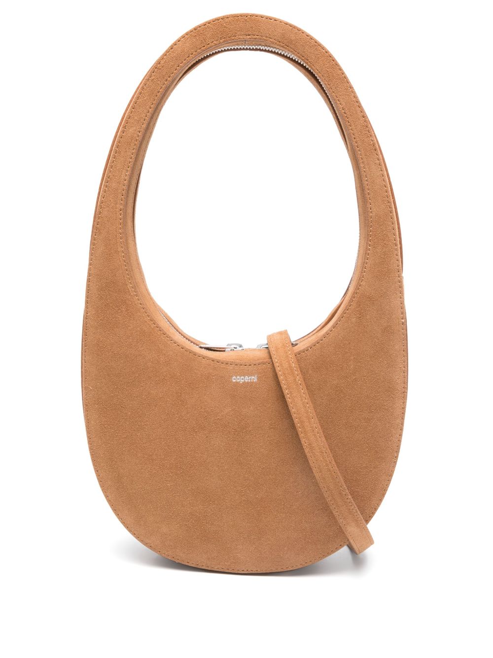 Coperni Swipe Suede Leather Hobo Bag Camel