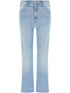 Mother The Hustler Ankle Fray Denim Jeans Light Blue