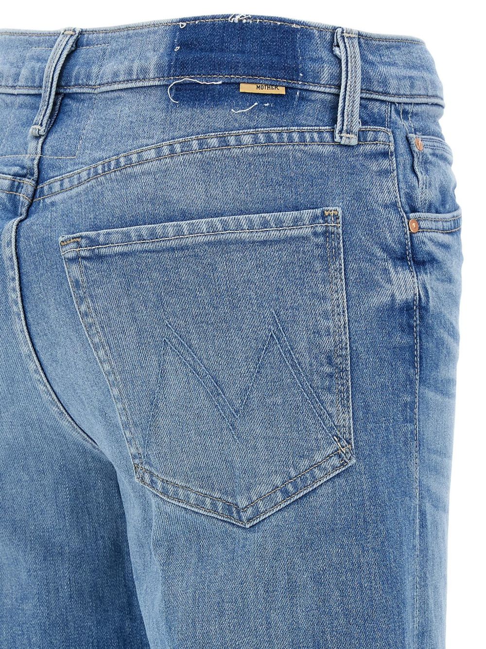 Mother The Tomcat Roller Wide Denim Jeans Clear Blue